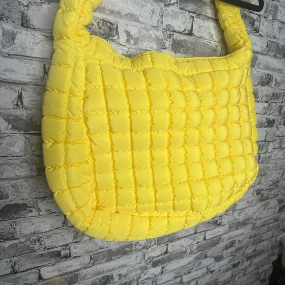 NWT Free People Movement Quilted Carryall Shoulder Bag ONE SIZE (Yellow) - Picture 7 of 15